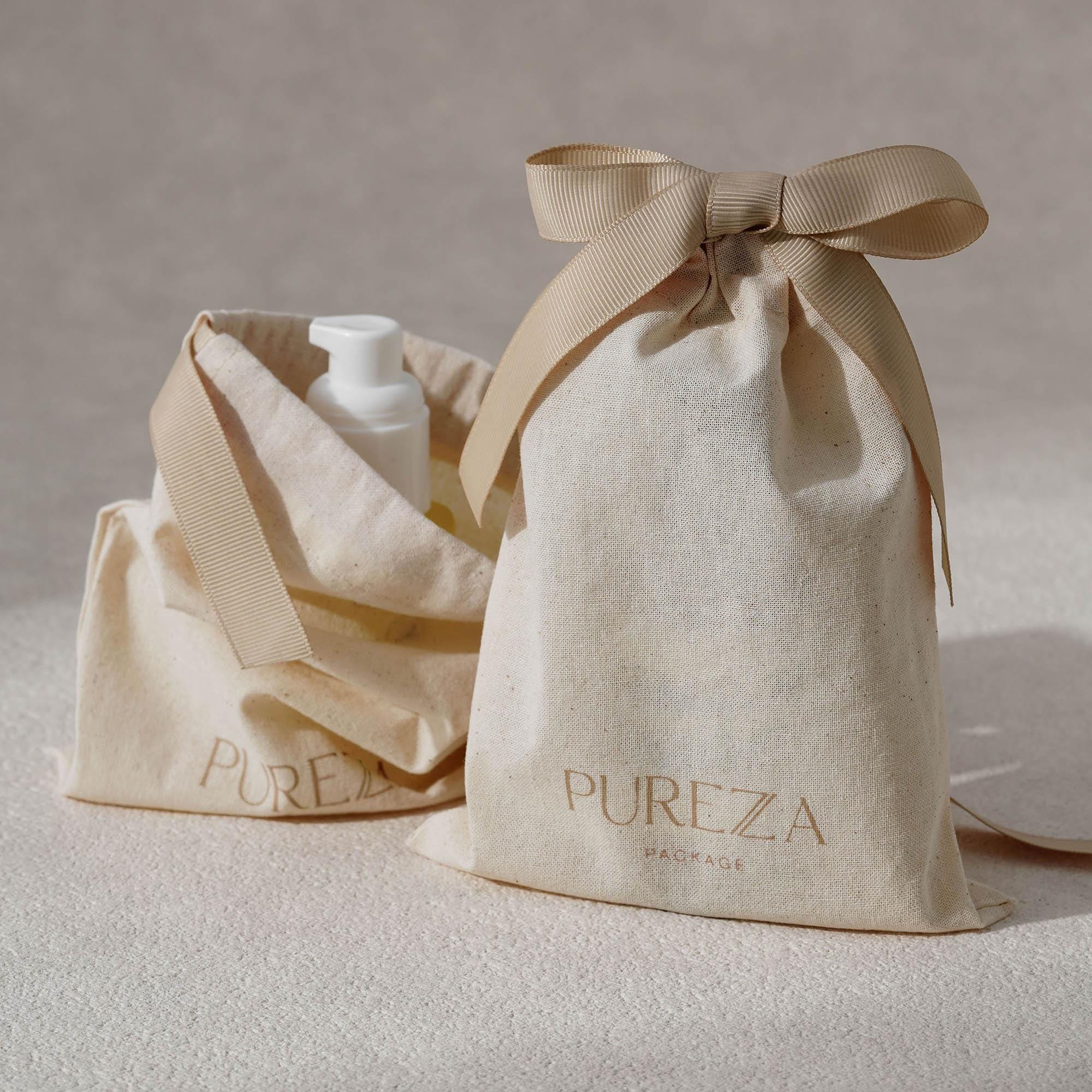 Luxury Skincare Gifts - Kişiselleştirilebilir Doğal Pamuklu İpli Kese Çantası
